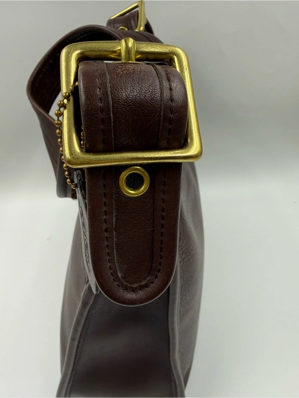 Vintage Coach Legacy Zip 9966 Mahogany Brown Leather Shoulder Bag USA